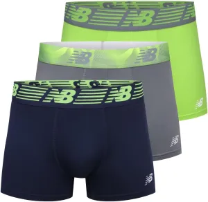 New Balance Men's No Fly Trunks Underwear, Jacquard Waistband, Breathable Lightweight, Moisture Wicking (3 Pack)