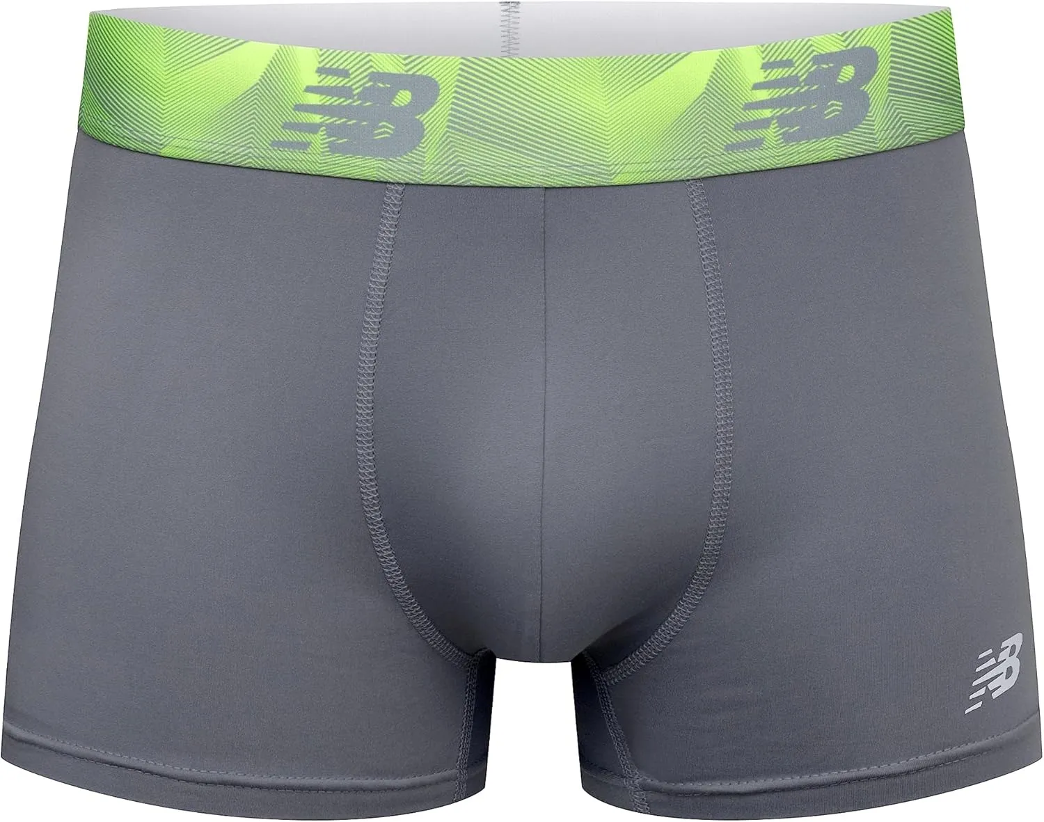 New Balance Men's No Fly Trunks Underwear, Jacquard Waistband, Breathable Lightweight, Moisture Wicking (3 Pack)
