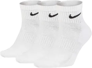 Nike Everyday Lightweight Ankle Training Socks (3 Pair) (White/Black, XL)