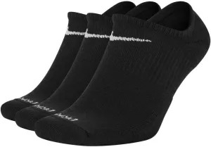 Nike Everyday Plus Lightweight No Show Footies (3 Pair) (Black/White, Large)