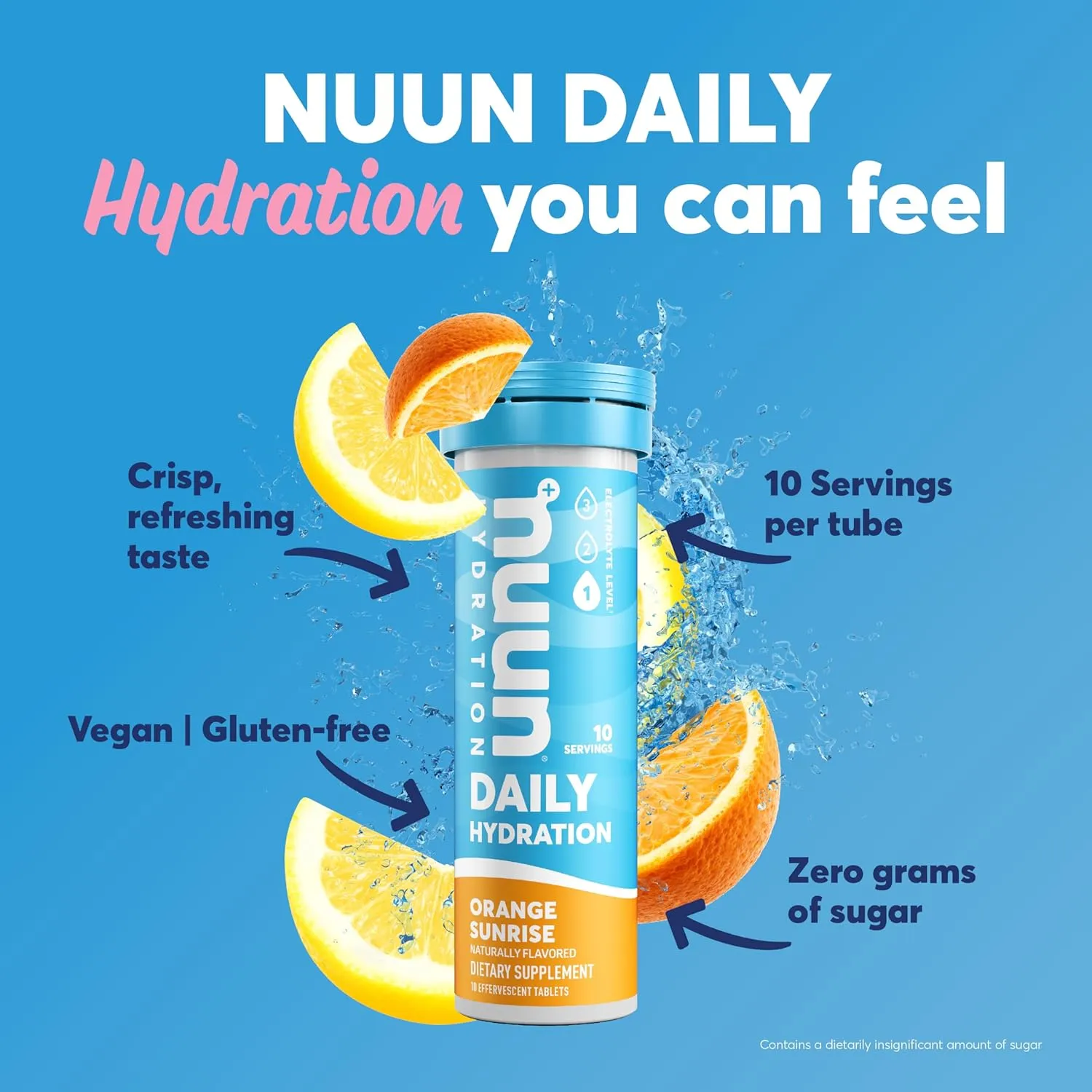 Nuun Daily Electrolyte Tablets with Magnesium, Calcium, Potassium, Chloride & Sodium, Gluten Free, Sugar Free, & Vegan, Mixed Citrus Flavor, 4 Pack (40 Servings Total)