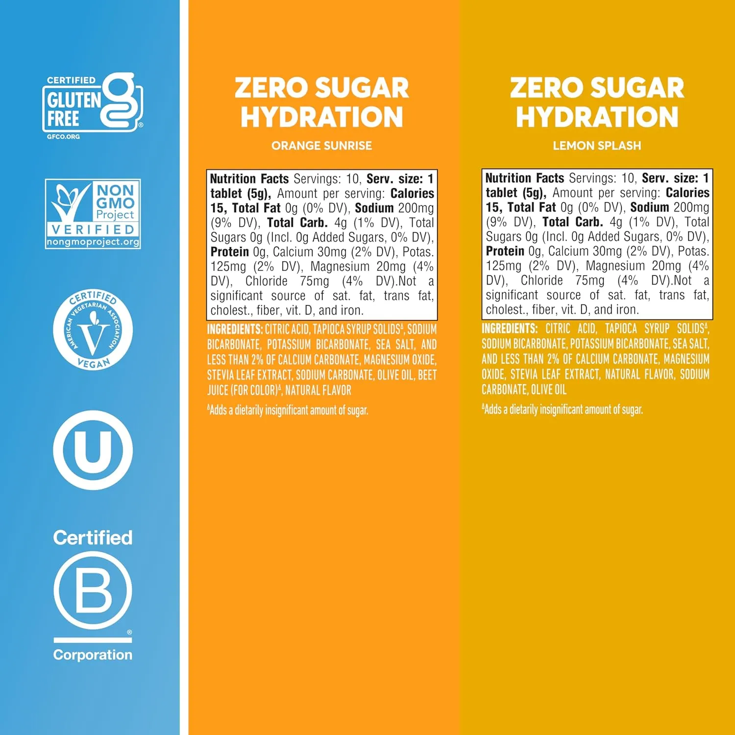 Nuun Zero Sugar Hydration Electrolyte Tablets - Sodium, Potassium, Chloride, Calcium, Magnesium, Light & Delicious Fruit Flavors, No Sugar, Gluten Free, Vegan, Mixed Citrus 4 Pack (40 Servings Total)