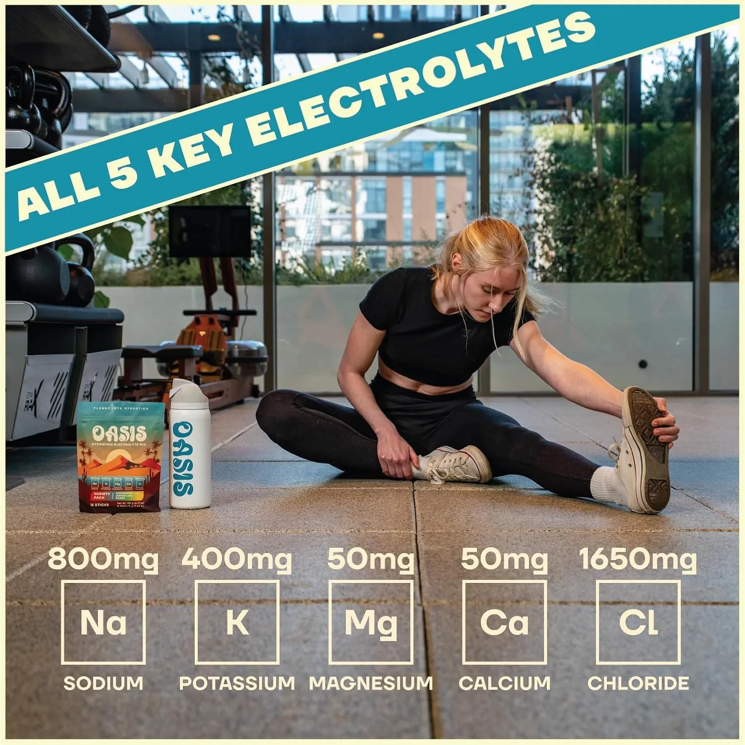 Oasis Electrolyte Powder - Sugar Free, Zero Calorie, Natural Flavor Hydration Packets for Workout or Going Out | ORS Hydration Powder Solution with 5 Electrolytes, Vitamin C | Variety Pack (16 Sticks)