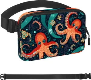 Ocean Octopus-1150 Crossbody Fanny Pack for Men&Women,Belt Bag for Travel Casual Walking Running Hiking Cycling