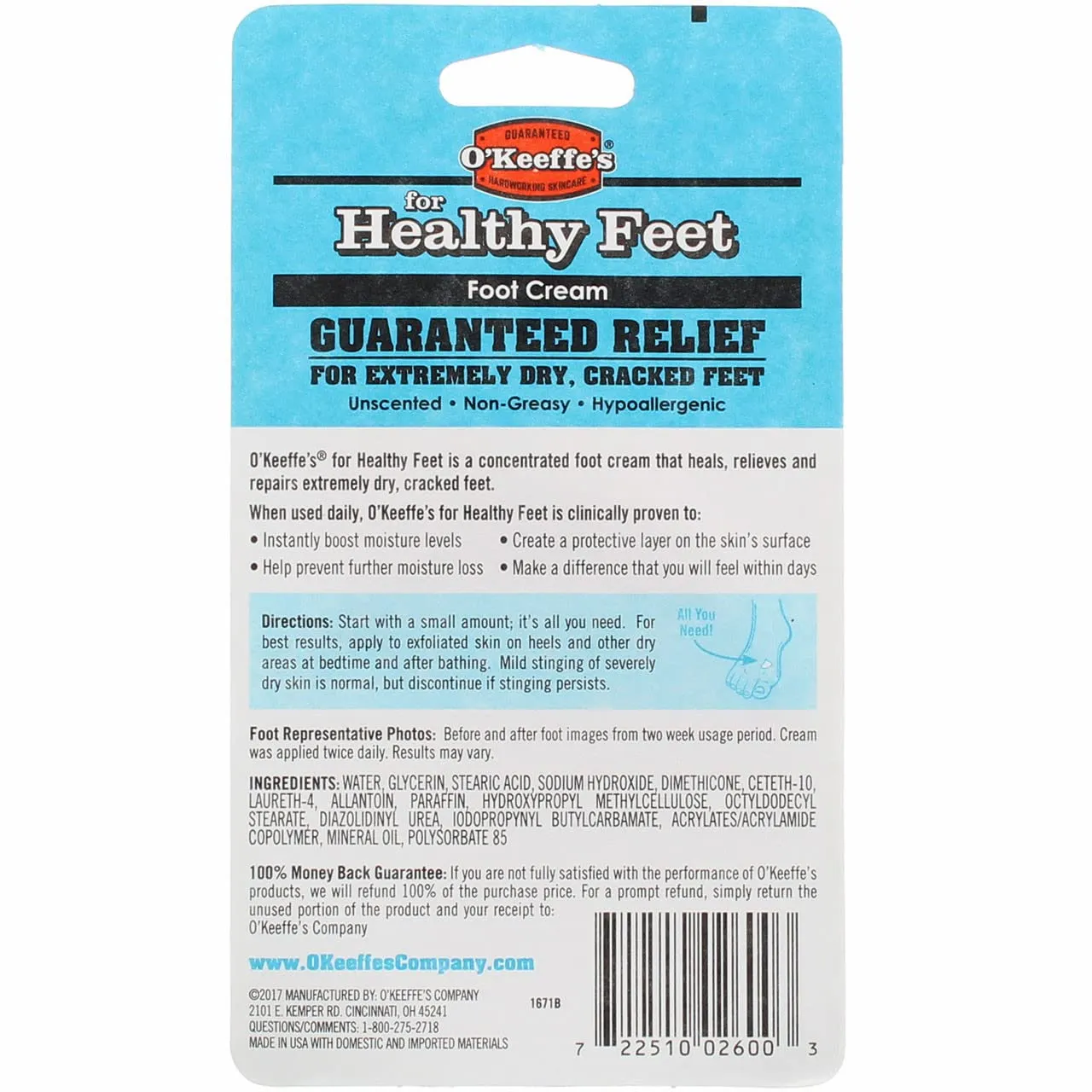 O'Keeffe's For Healthy Feet Daily Foot Cream, 2.7 oz by O'Keeffe's (Pack of 3)