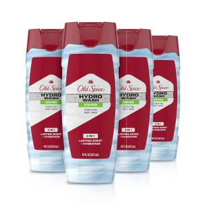 Old Spice Hydro Wash Body Wash for Men Hardest Working Collection, Extra Fresh, 16 Ounce(Pack of 4)