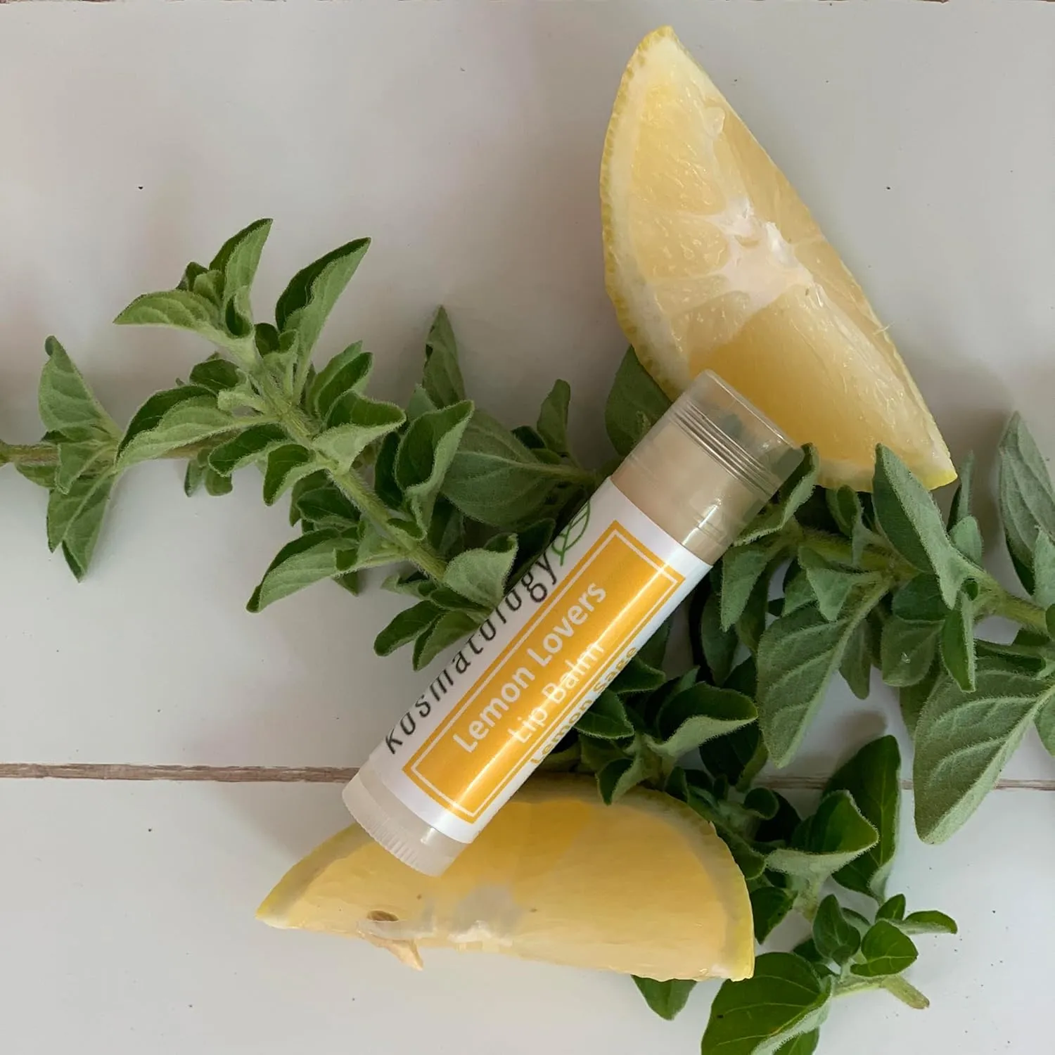Organic Lemon Sage Lip Balm - Lemon Lovers 4 Pack | Beeswax Free | Vegan | 100% Natural Moisturizer for Cracked & Dry Lips