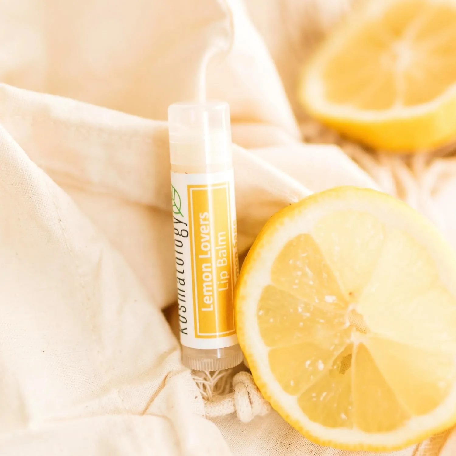Organic Lemon Sage Lip Balm - Lemon Lovers 4 Pack | Beeswax Free | Vegan | 100% Natural Moisturizer for Cracked & Dry Lips