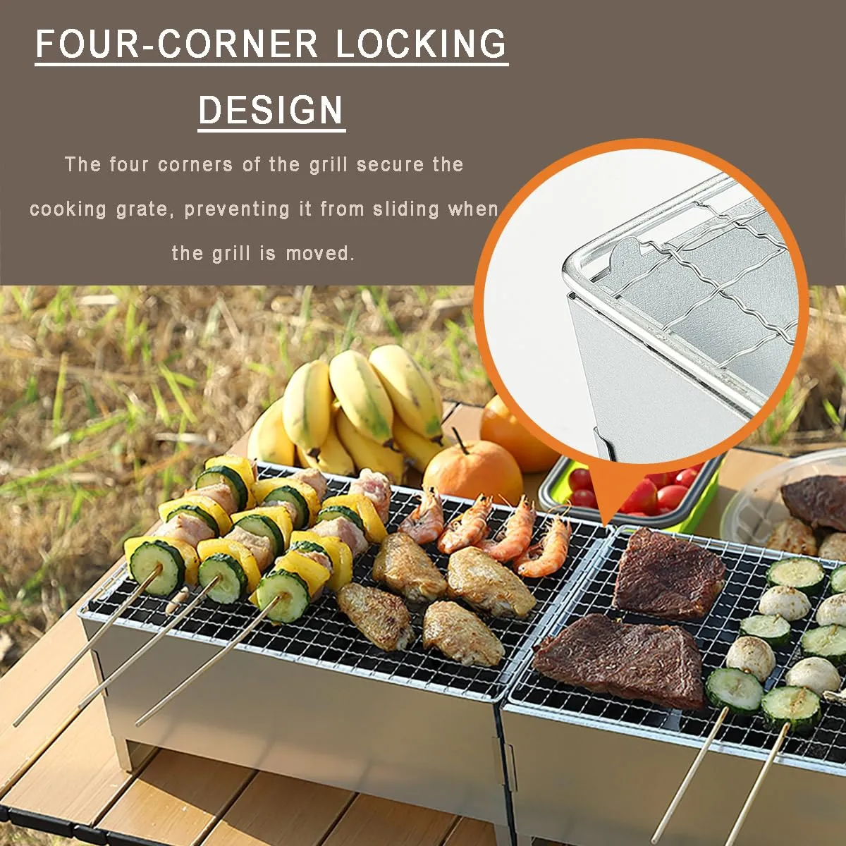 ortable Charcoal Grill - Compact and Lightweight BBQ Grill, Easy Assembly, Ideal for Camping, Tailgating, and Outdoor Cooking - Fits 2-4 People