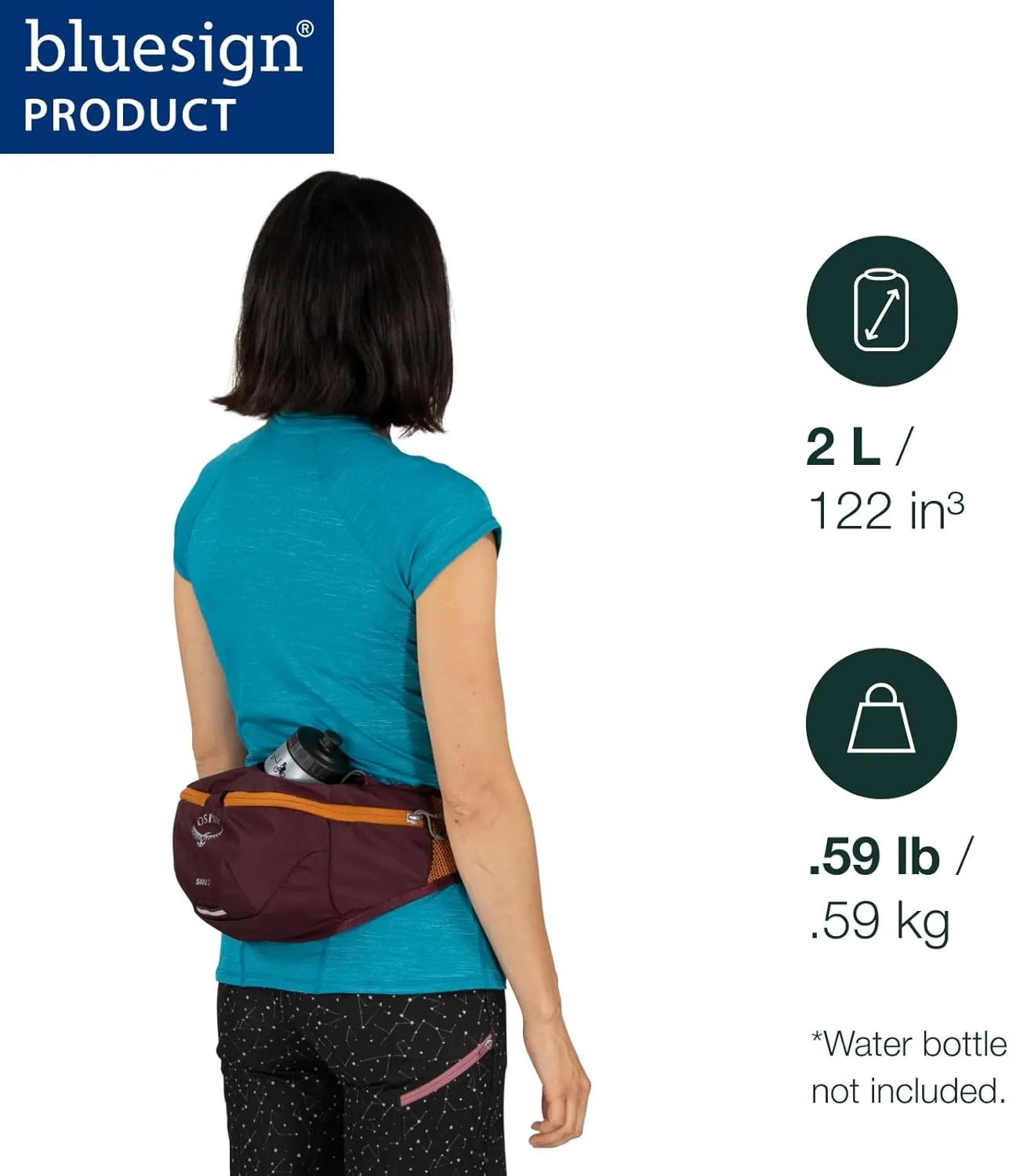 Osprey Savu 2L Unisex Biking Waist Pack, Postal Blue
