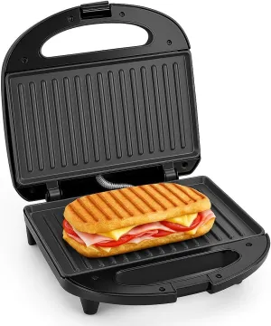 OSTBA Sandwich Maker, 2 Slice Grilled Cheese Maker with Non-stick Grill Plates, Indicator Lights, Cool Touch Handle, Easy to Clean and Store, 750W