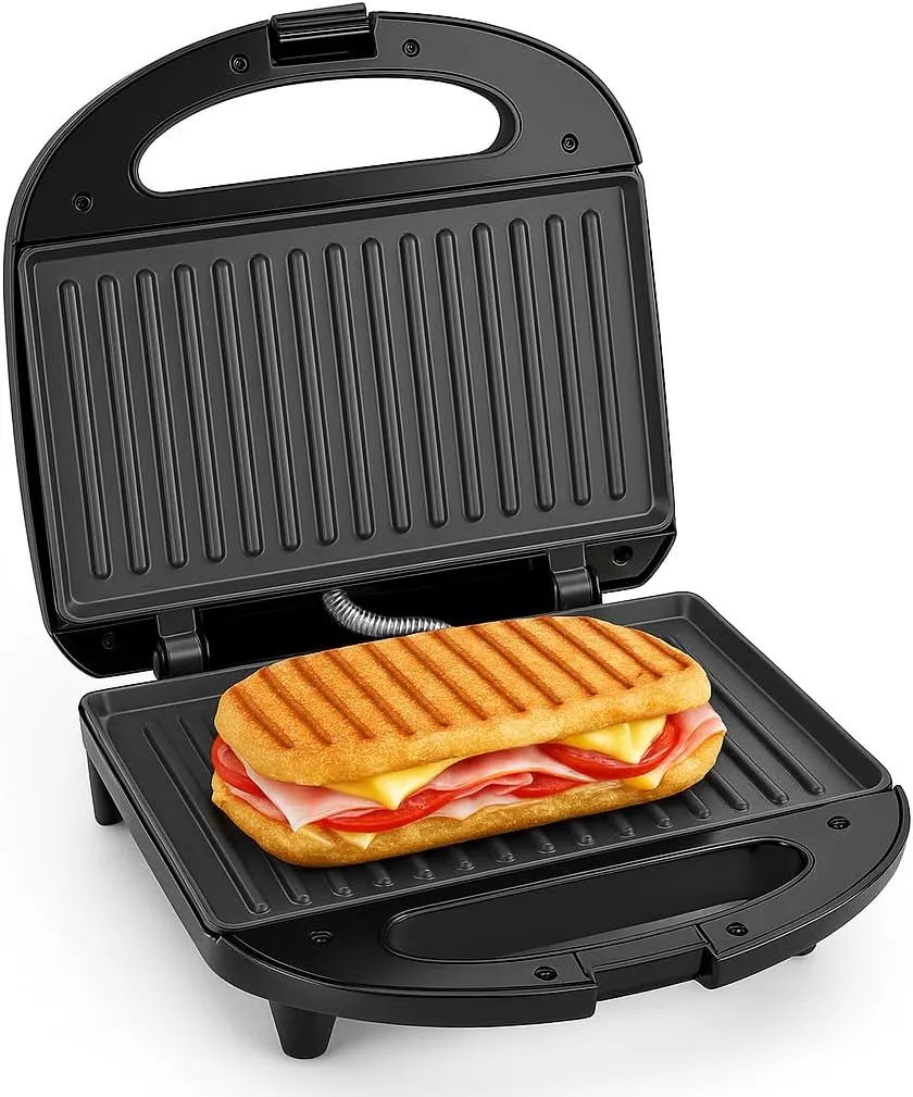 OSTBA Sandwich Maker, 2 Slice Grilled Cheese Maker with Non-stick Grill Plates, Indicator Lights, Cool Touch Handle, Easy to Clean and Store, 750W