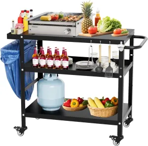 Outdoor Grill Cart, Grill Tables for Outside, Outdoor Pizza Oven Table, Outdoor Table for Grill, Pizza Oven Stand for Pizza Oven, Outside, Griddle, Patio