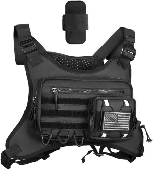 Outdoor Sports Chest Bag for Men, Water Resistant Lightweight Running Vest EDC Chest Pack for Workouts Hiking Cycling