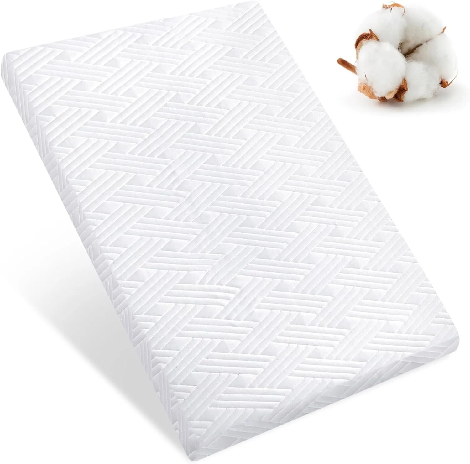 Pack and Play Mattress Pad 38" x 26", Playard Mattress for Pack and Play, Pack N Play Mattress Topper with Washable Cover - Fits for Graco & Baby Trend & Pamo Babe Playard