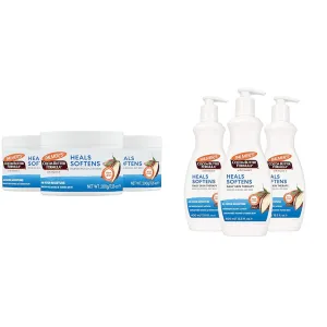 Palmer's Cocoa Butter Formula Daily Skin Therapy Solid Lotion (Pack of 3) & Body Lotion for Dry Skin (Pack of 3)