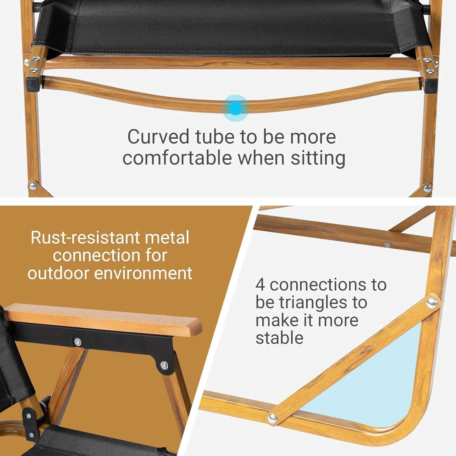 Patio and Lawn Camping Folding Chair, Aluminum Metal Frame Oxford Fabric Portable Beach Chair