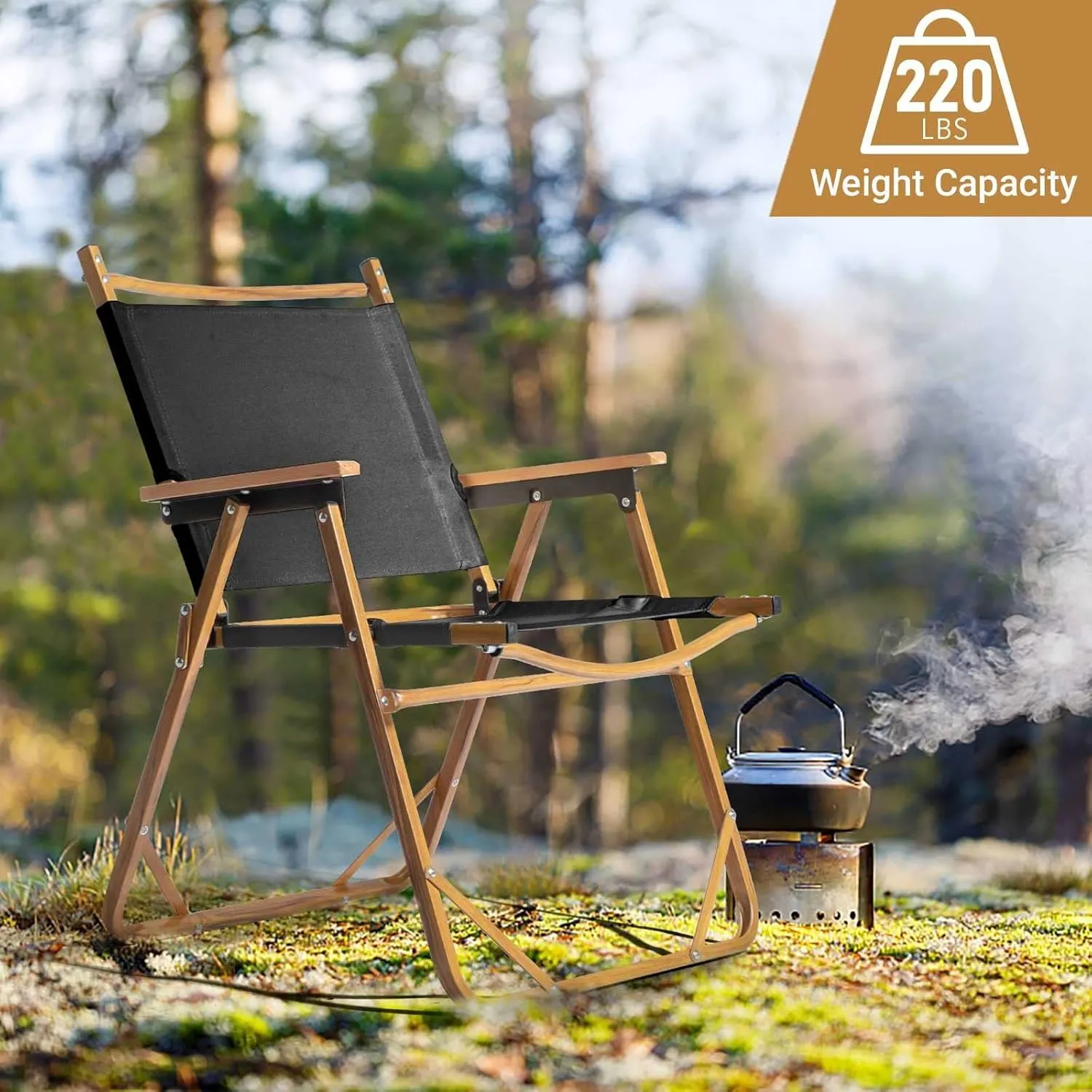 Patio and Lawn Camping Folding Chair, Aluminum Metal Frame Oxford Fabric Portable Beach Chair