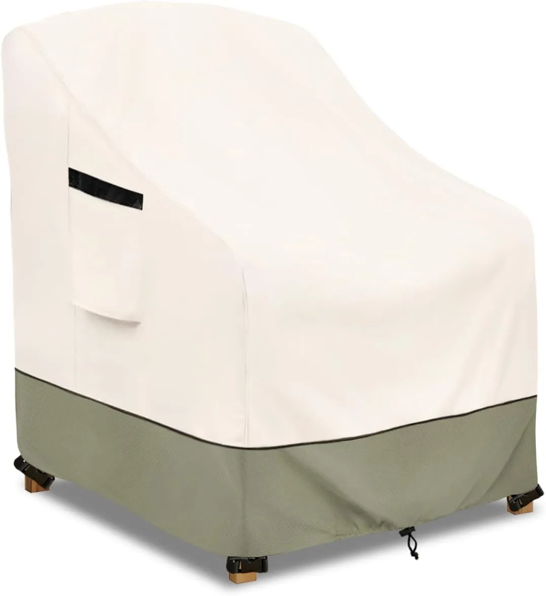 Patio Chair Cover - Heavy-Duty Waterproof Outdoor Furniture Covers with Adjustable Straps, All-Weather Protection for Deep Seat Chairs up to (32"W x 34"D x 34"H)