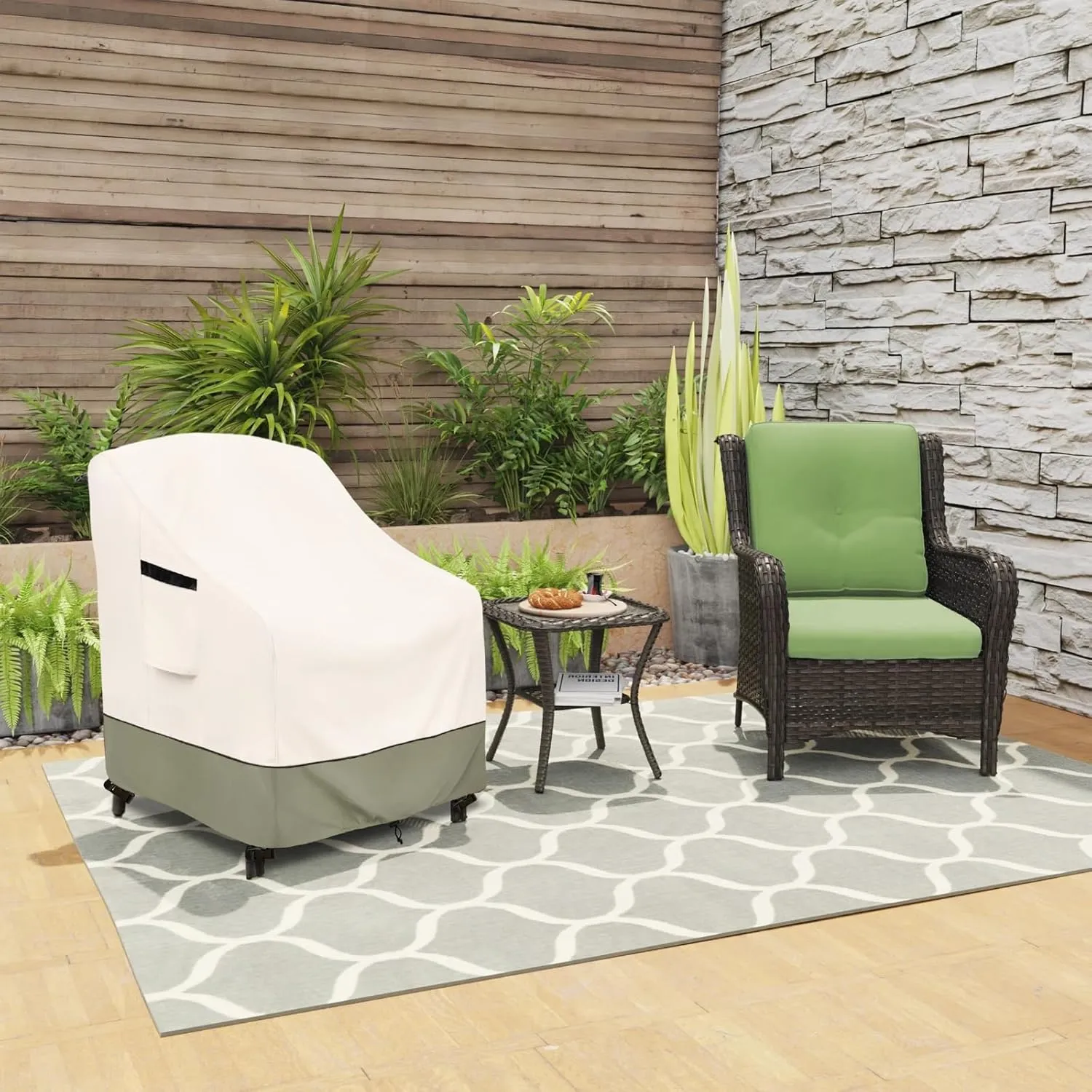 Patio Chair Cover - Heavy-Duty Waterproof Outdoor Furniture Covers with Adjustable Straps, All-Weather Protection for Deep Seat Chairs up to (32"W x 34"D x 34"H)