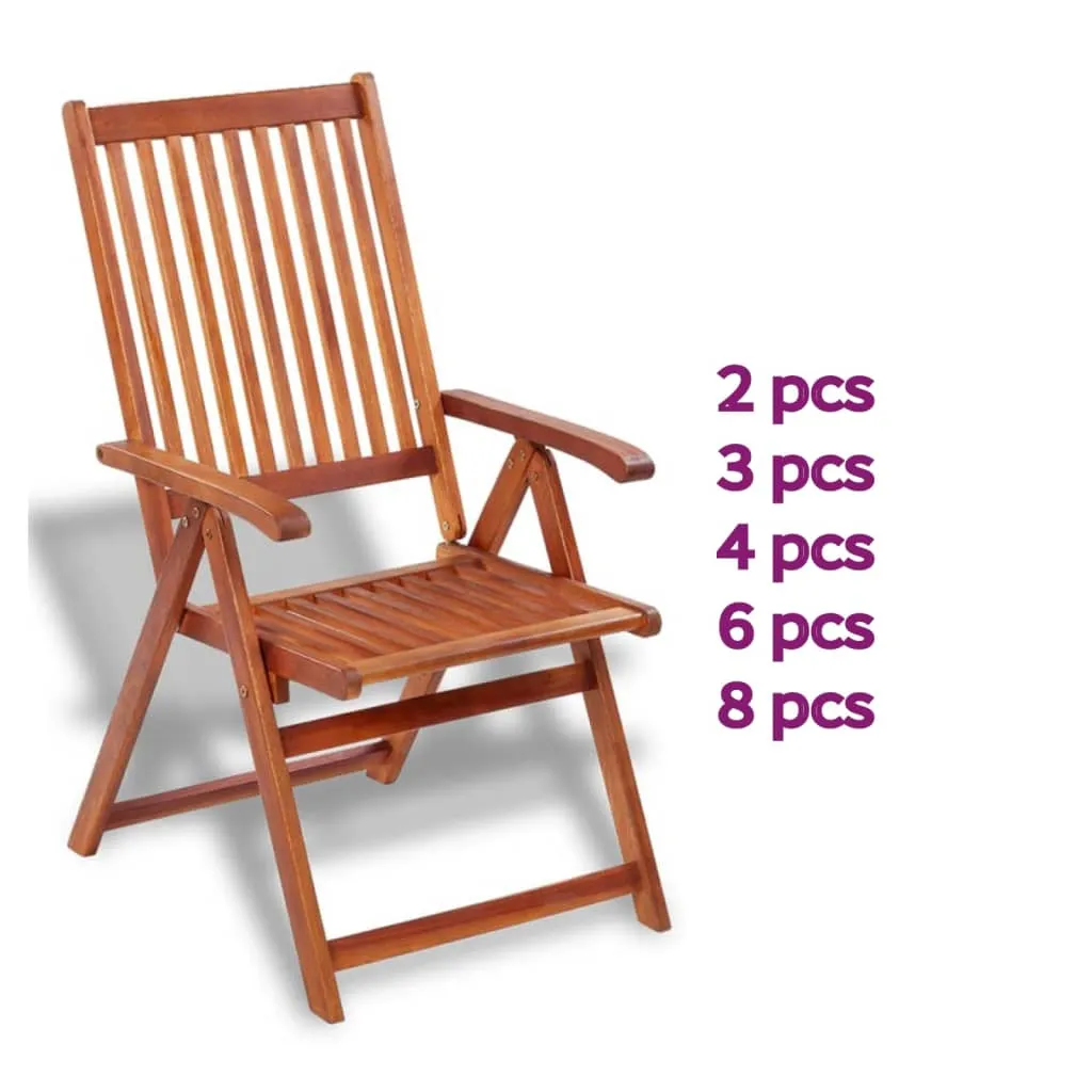 Patio Folding Chairs Camping Garden Lawn Chair Solid Wood Acacia Brown