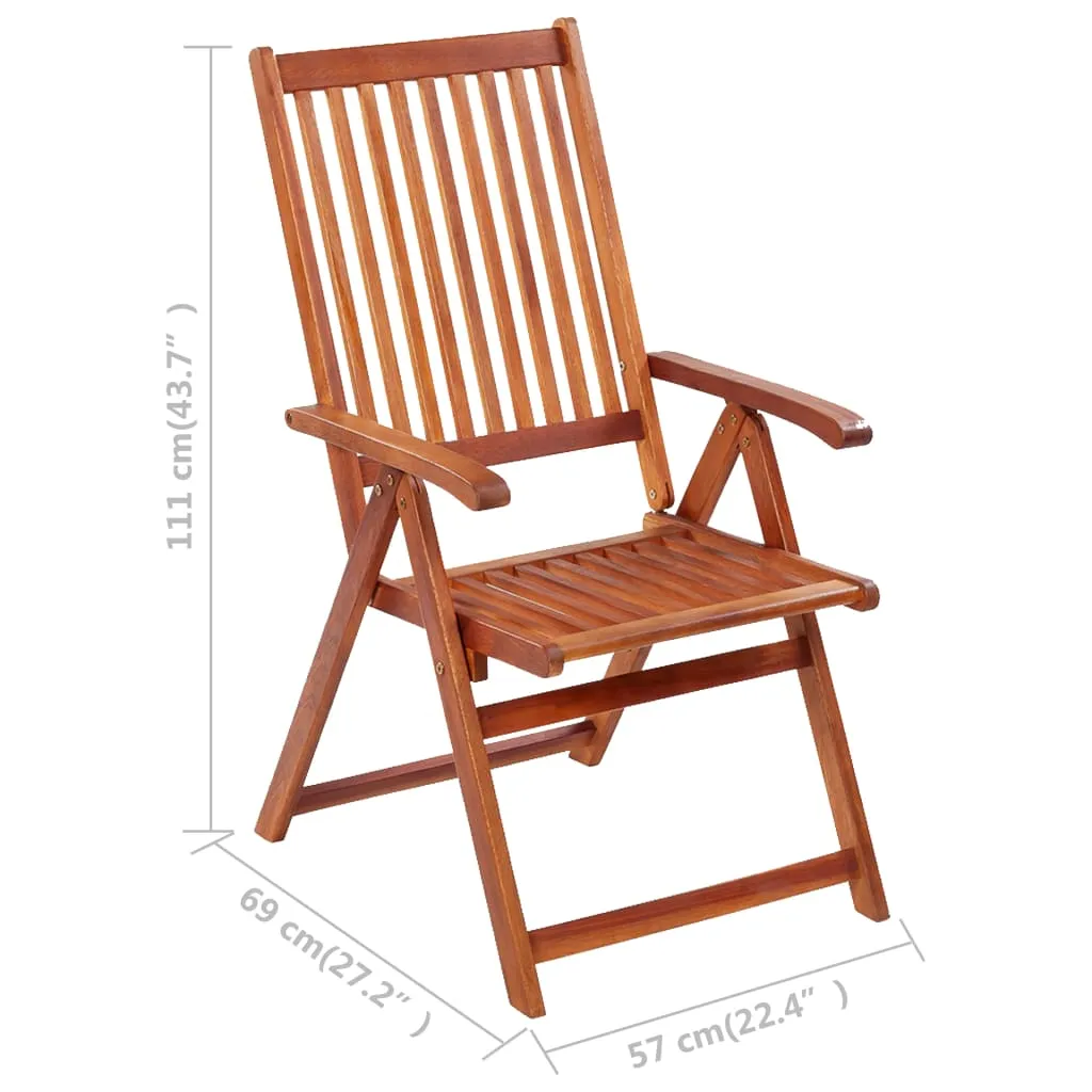 Patio Folding Chairs Camping Garden Lawn Chair Solid Wood Acacia Brown