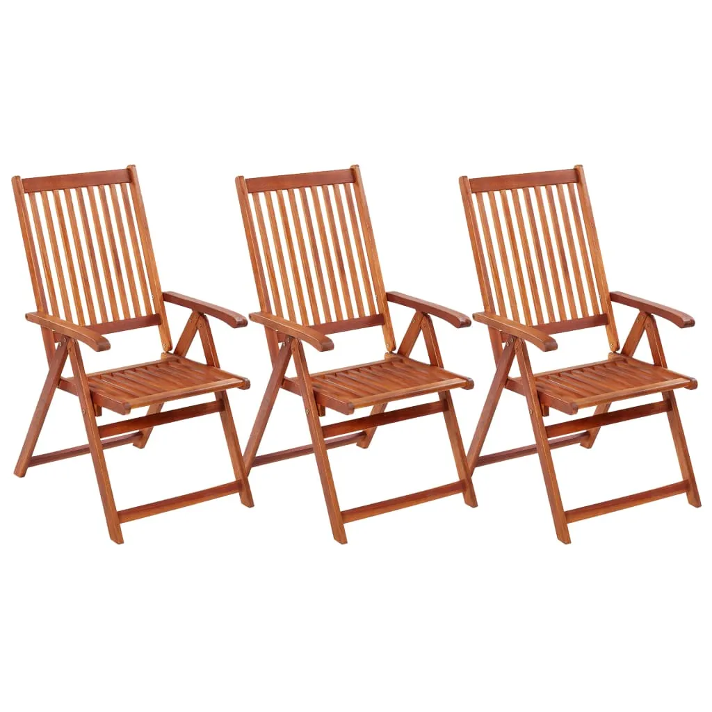 Patio Folding Chairs Camping Garden Lawn Chair Solid Wood Acacia Brown