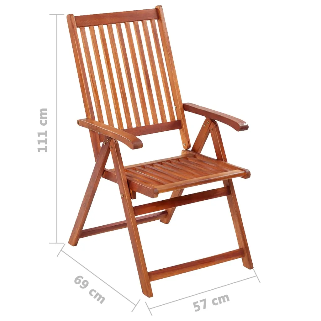 Patio Folding Chairs Camping Garden Lawn Chair Solid Wood Acacia Brown