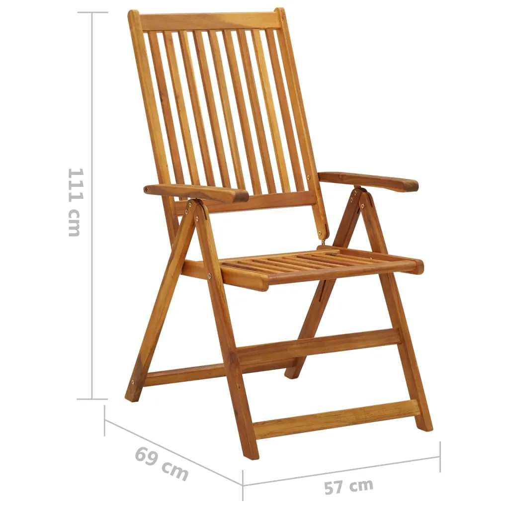 Patio Folding Chairs Camping Garden Lawn Chair Solid Wood Acacia Brown