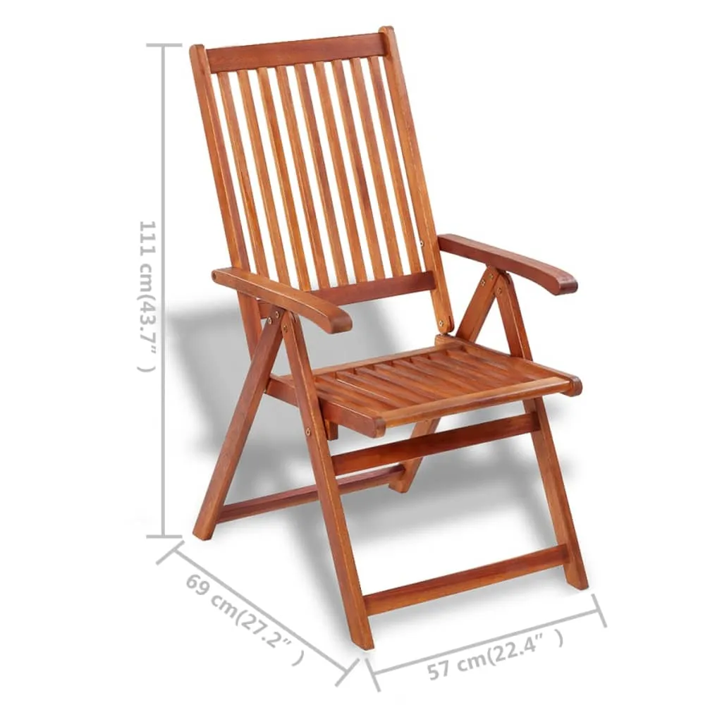 Patio Folding Chairs Camping Garden Lawn Chair Solid Wood Acacia Brown