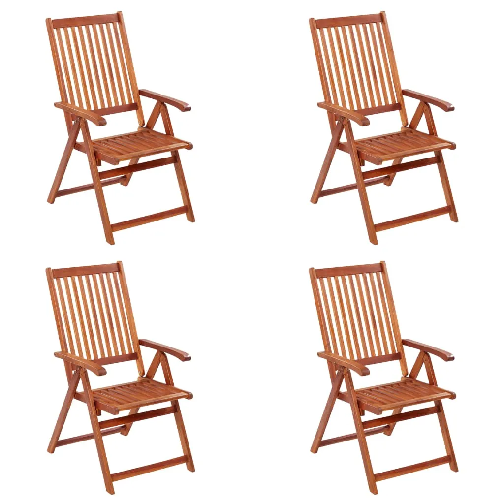 Patio Folding Chairs Camping Garden Lawn Chair Solid Wood Acacia Brown