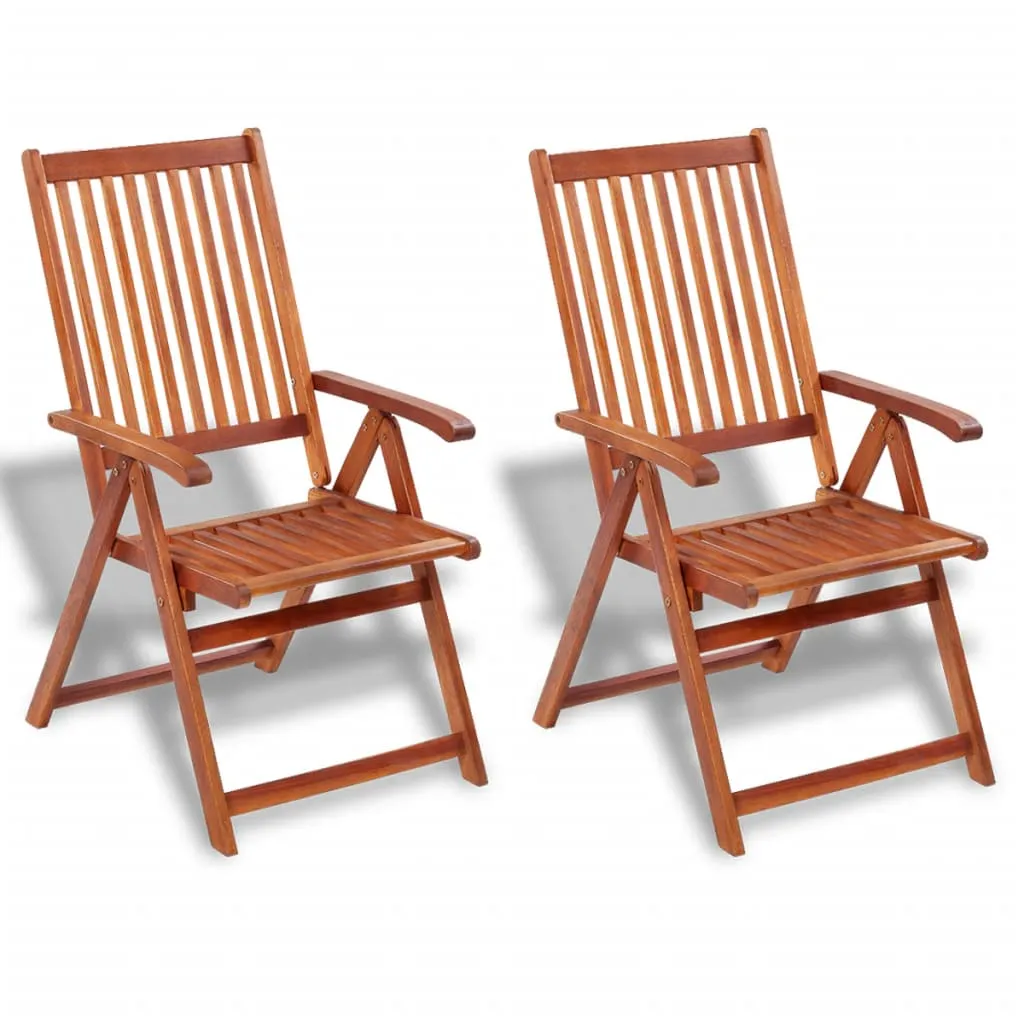 Patio Folding Chairs Camping Garden Lawn Chair Solid Wood Acacia Brown
