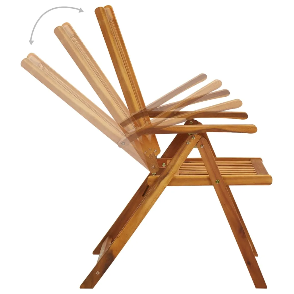 Patio Folding Chairs Camping Garden Lawn Chair Solid Wood Acacia Brown
