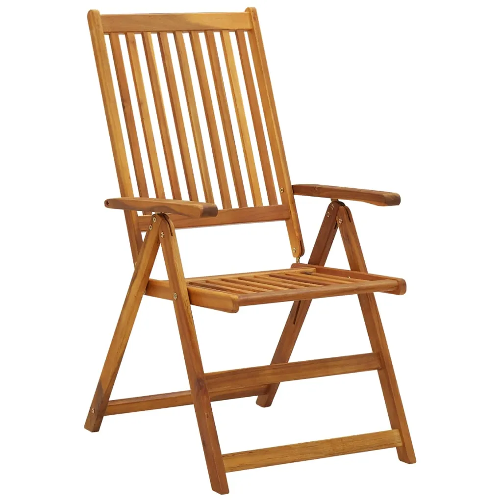 Patio Folding Chairs Camping Garden Lawn Chair Solid Wood Acacia Brown