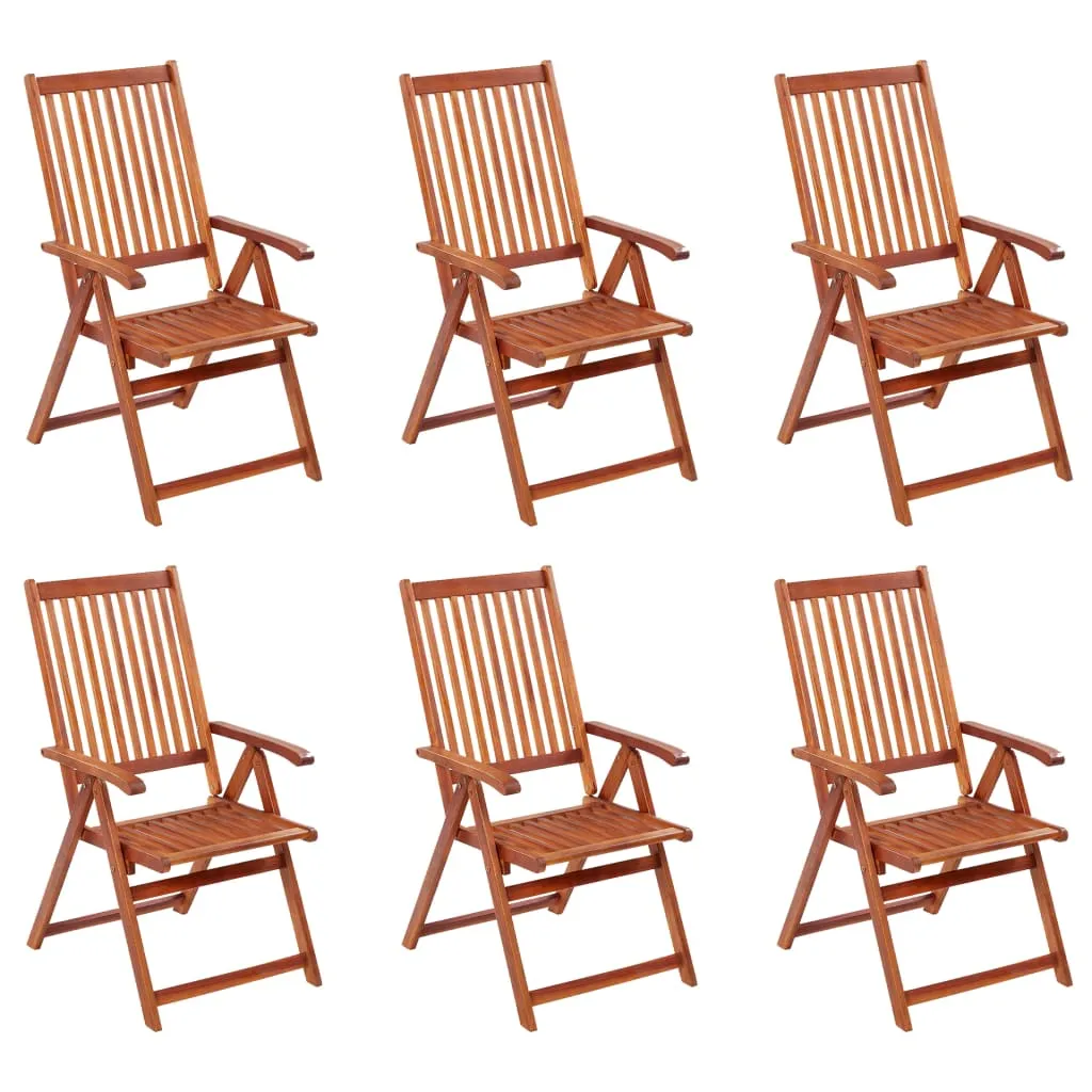 Patio Folding Chairs Camping Garden Lawn Chair Solid Wood Acacia Brown