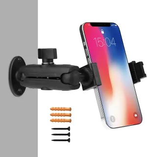 Peastrex Phone Wall Mount Holder Stand Ball Head Long Arm Drill Base 360 Degree for 3.5 to 7 in Cellphone, iPhone 14 13, Samsung Galaxy/Nexus/HTC/LG Etc, for Home Truck Car GPS LED Camera