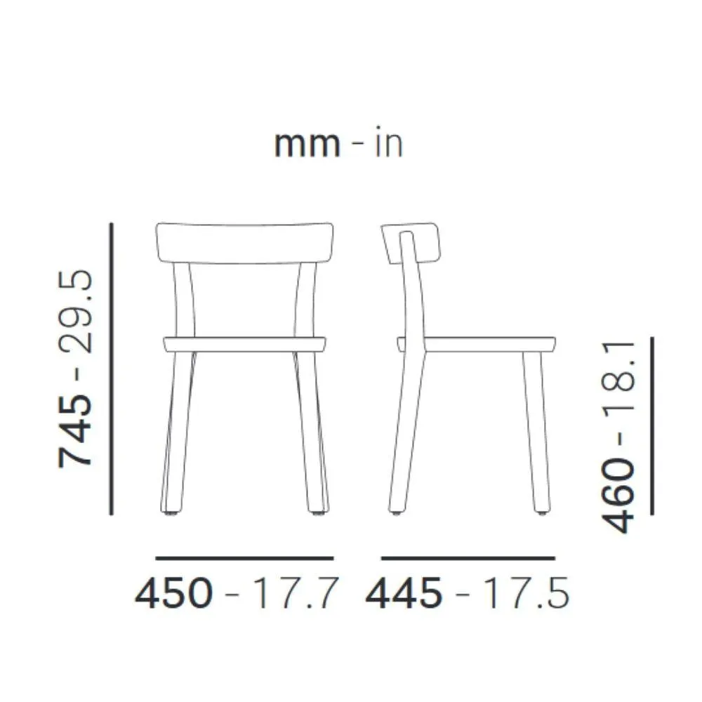 Pedrali Folk 2930 chair in natural ash wood
