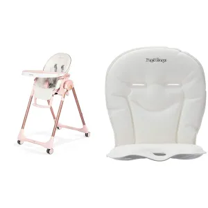 Peg Perego Prima Pappa Zero 3 High Chair and Booster Cushion Bundle for Newborn to 60 Months