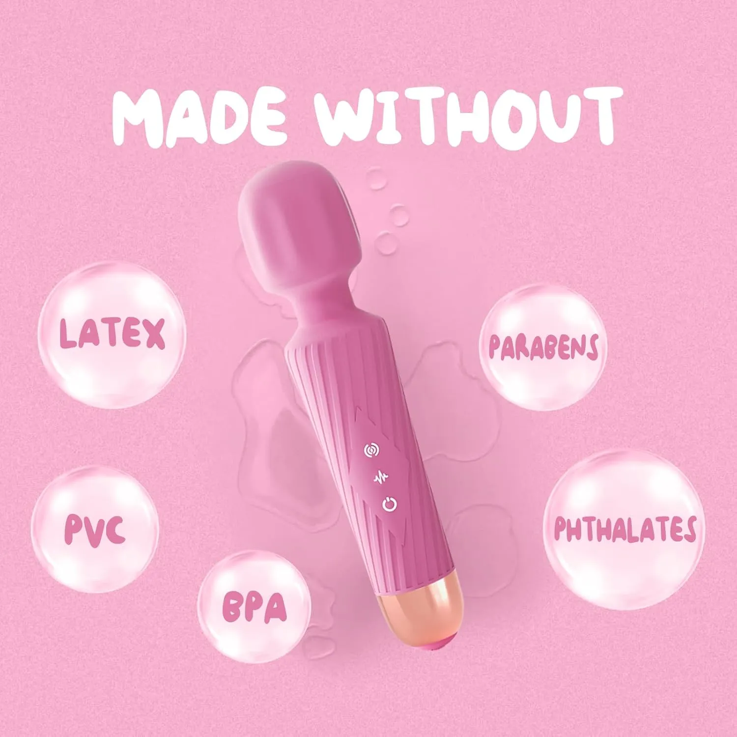 Personal Massager - 3 Hrs Run Time & Quiet Powerful Motor - Deep Tissue Back Massage for Athletes for Pain Relief, Waterproof Cordless Massagers Handheld with 20 Speeds 8 Patterns (Pink)