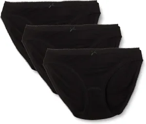 Petit Bateau WOMEN'S FINE COTTON BRIEFS - 3-PACK BLACK COLOR STYLE 59142-A02GC SIZES XXS-XL