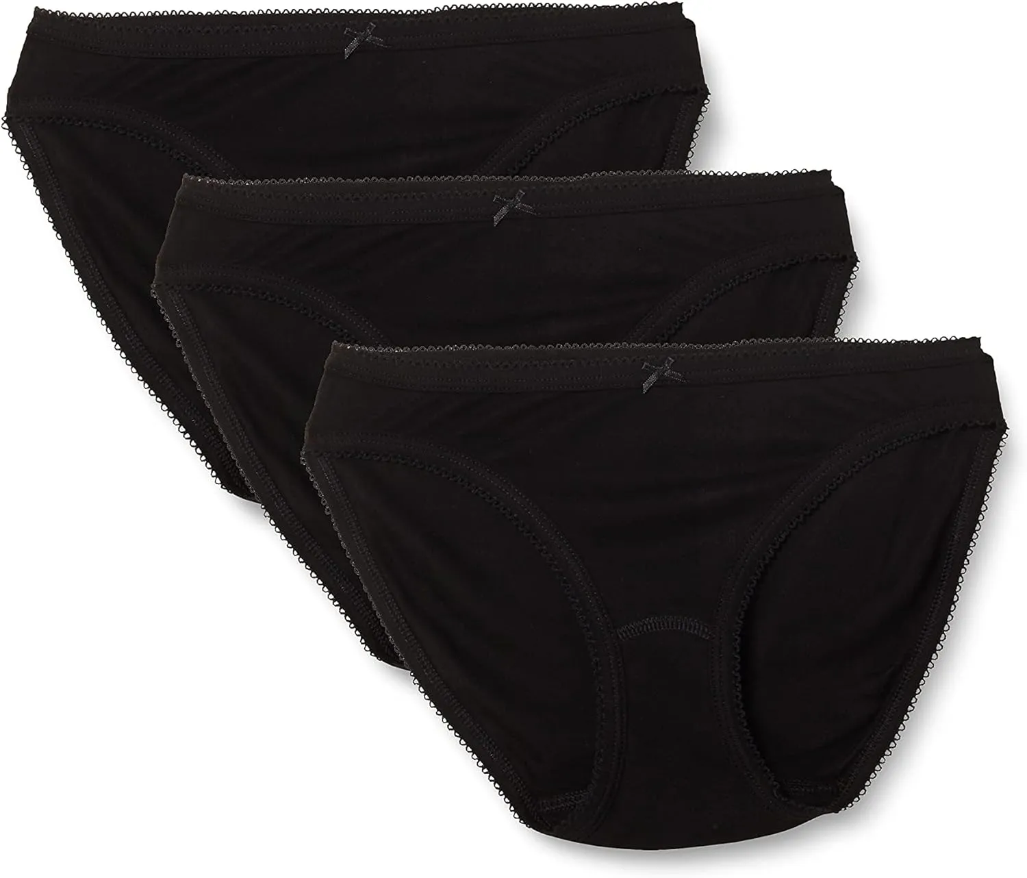 Petit Bateau WOMEN'S FINE COTTON BRIEFS - 3-PACK BLACK COLOR STYLE 59142-A02GC SIZES XXS-XL