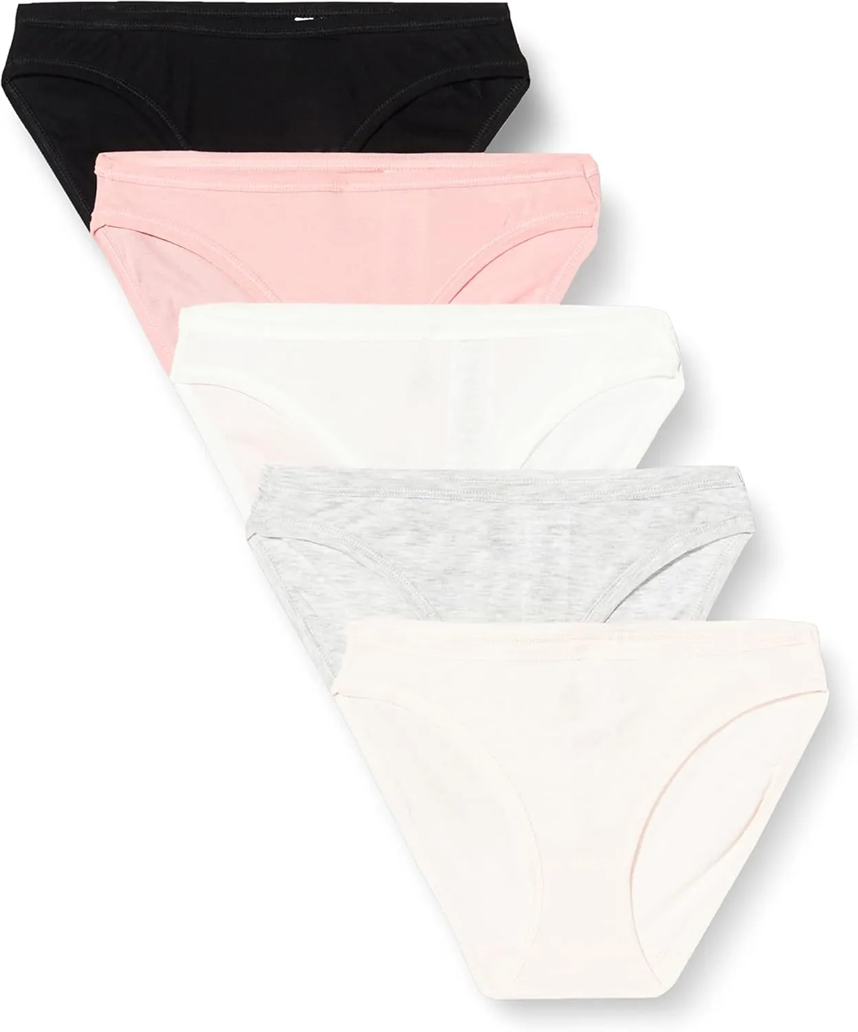 Petit Bateau WOMEN'S WEEKDAY FINE COTTON BRIEFS - 5-PACK SOLID COLORS SIZES XXS-L