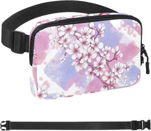 Pink Cherry Blossoms-952 Crossbody Fanny Pack for Men&Women,Belt Bag for Travel Casual Walking Running Hiking Cycling