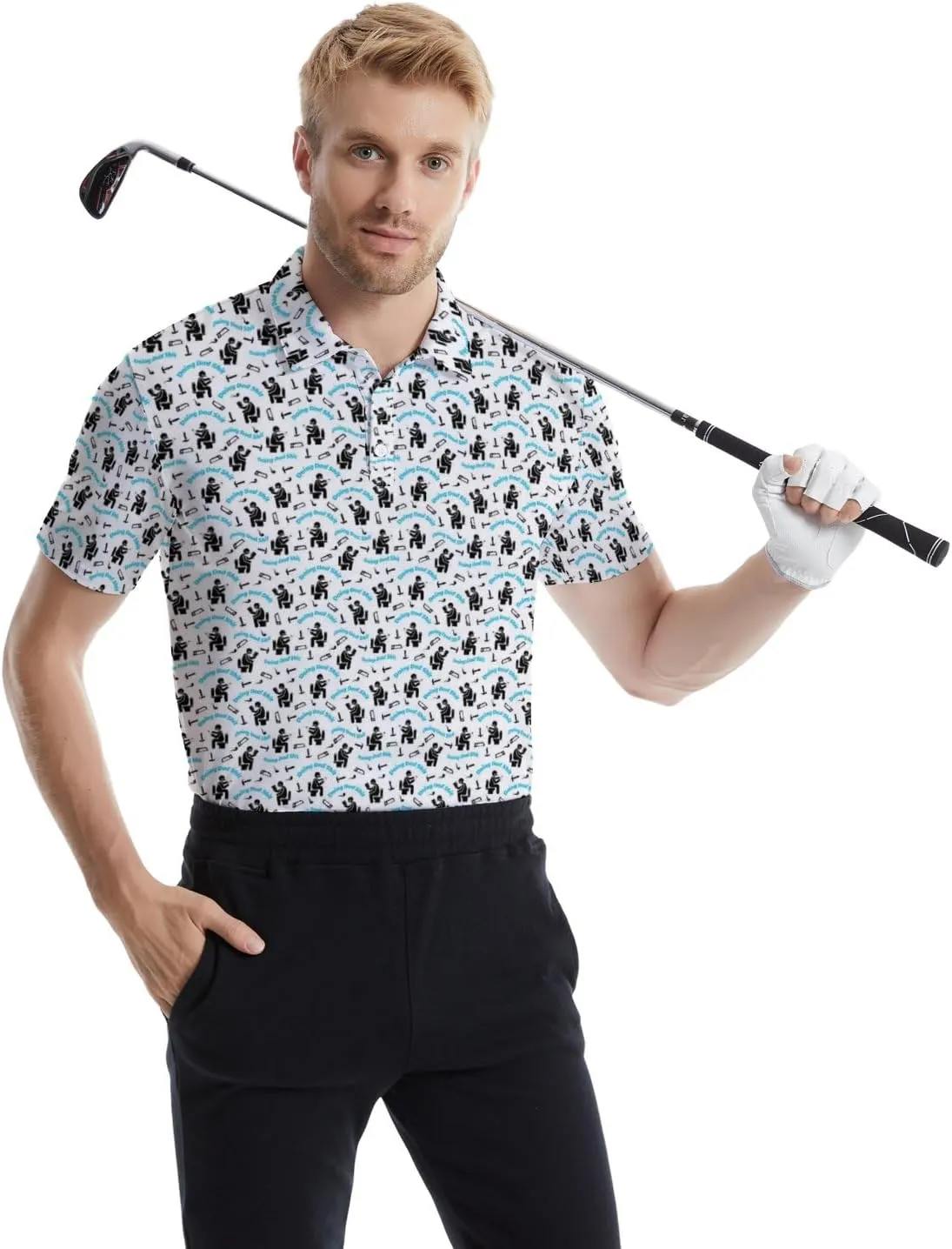 Polo Shirts for Men Moisture Wicking Mens Polo Shirts Patriotic Shirts for Men