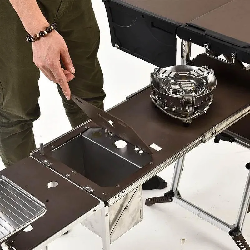 Portable Camping Kitchen - Foldable Outdoor Cooking Station