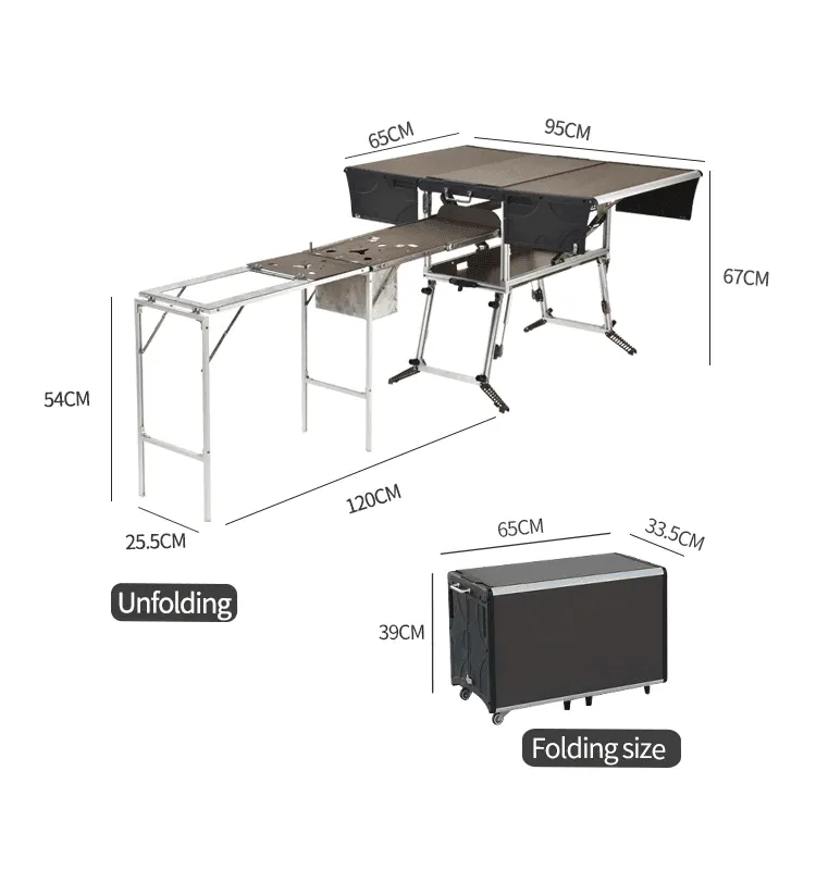 Portable Camping Kitchen - Foldable Outdoor Cooking Station