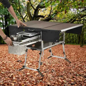 Portable Camping Kitchen - Foldable Outdoor Cooking Station