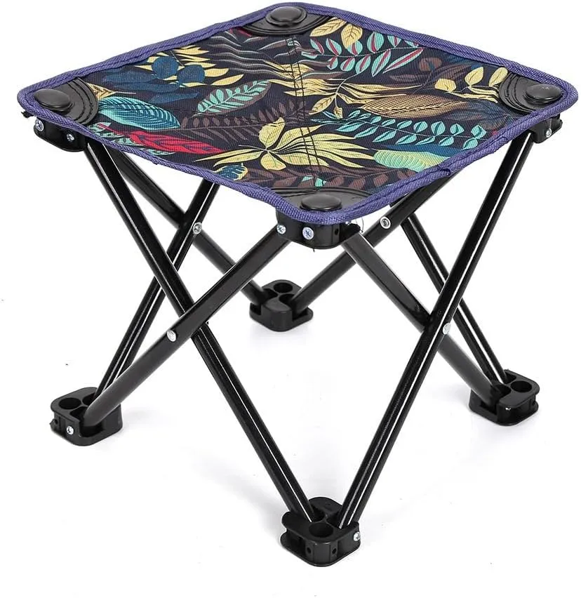 Portable Folding Camping Stool, Lightweight Outdoor Chair with Multiple Designs (A)