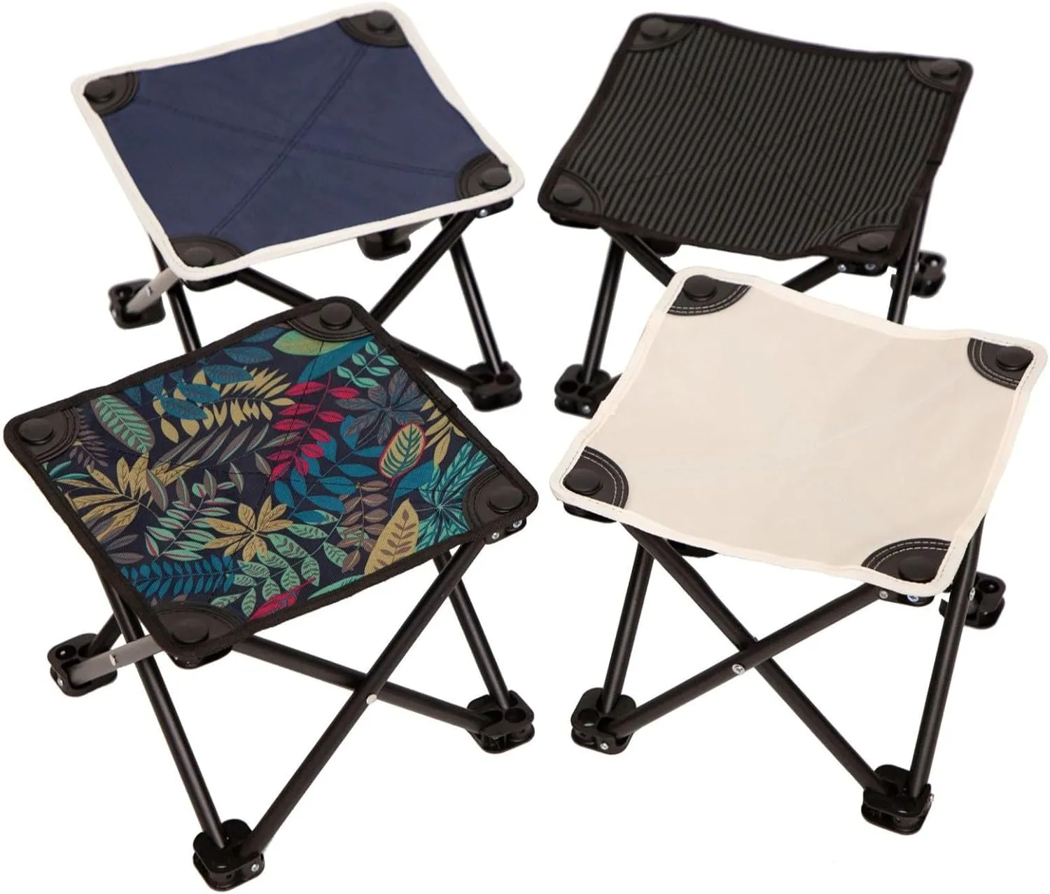 Portable Folding Camping Stool, Lightweight Outdoor Chair with Multiple Designs (A)