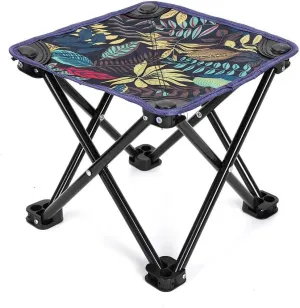 Portable Folding Camping Stool, Lightweight Outdoor Chair with Multiple Designs (A)